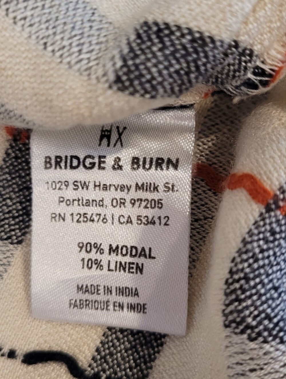 Bridge & Burn Leona Crop Plaid Top Alpenglow Stripe Modal Linen Size XS - Picture 4 of 9